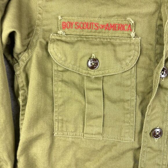 VTG BSA Boy Scouts of America Uniform Shirt Sanforized Boys 12 Regular 50s 60s* - Picture 4 of 13